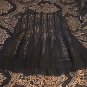 LOFT Black Lace A-Line Skirt